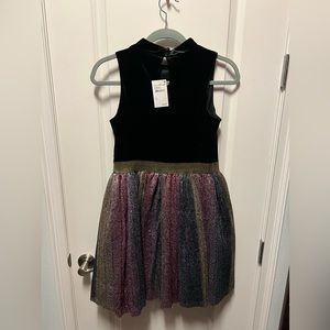 Girls Size 16 Black, gold, purple special event dress NWT